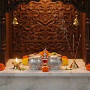 Ensemble de pots à fruits secs en argent sterling 925 avec couvercle, récipient en argent artisanal traditionnel pour la maison et les cadeaux - Product Image 1