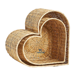 Cesta de Almacenamiento de Ratán con Forma de Jabonera de Corazón de Teca, la Más Vendida en Indonesia, Hecha a Mano, Ecológica, Moderna, para Uso en la Cocina - Product Image 1