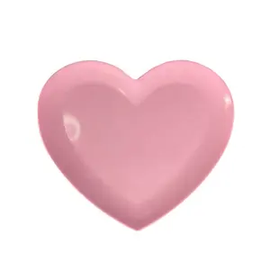 Assiette à chocolat en plastique et mélamine, couleur unie en forme de cœur, assiette à biscuits, 2 pièces