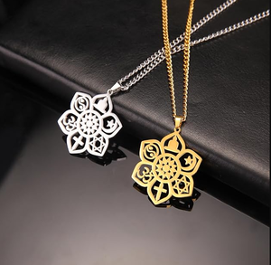 Collier Pendentif Yoga Inspire Coexist Fleur de Lotus Om Croix Étoile Lune <span class=keywords><strong>David</strong></span> Yin Yang pour Femmes et Hommes, Cadeau Spirituel Religieux - Product Image 2