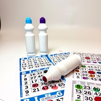 Marqueur de bingo OEM à pointe ronde de 15 mm, 65 ml (2,2 oz), grande capacité, encre aquarelle multicolore à forte pigmentation, en vrac pour jeu de bingo