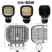 Lampe de travail BSG CH-48W 48W super lumineuse, blanc naturel, 16 LED, 4,5 pouces, 12V pour voitures, tracteurs, excavatrices, neuve