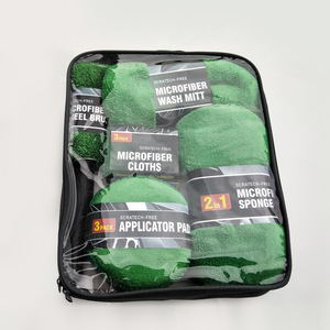 Kit de nettoyage de voiture haut de gamme en microfibre et éponge, 9 pièces, avec brosses super absorbantes pour le <span class=keywords><strong>detailing</strong></span> automobile - Product Image 5