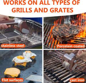 Brosse de nettoyage électrique rotative pour barbecue, rechargeable, en acier inoxydable de qualité alimentaire, sans poils, pour grillades - Product Image 4