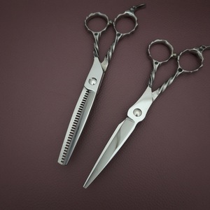 Ciseaux professionnels pour cheveux de 6 pouces, ciseaux à effiler en acier inoxydable, lame tranchante, manche long, design personnalisé - Product Image 1