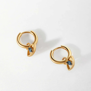 Pendentif en argent sterling 925 Bohème, topaze bleue, mauvais œil, créole - Product Image 2