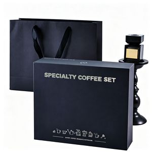Ensemble de cafetière spécialisée 3 tasses avec poignée en bois pour la maison, le bureau, coffret cadeau - Product Image 4
