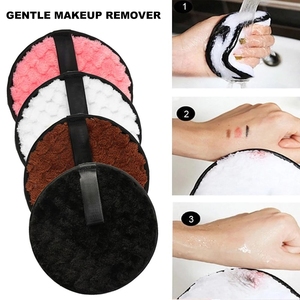 Nhà Máy Vòng Hình Dạng Được Xây Dựng Trong Miếng Bọt Biển Tái Sử Dụng Ma Thuật Trên Khuôn Mặt Trang Điểm Remover Miếng Bọt Biển Làm Sạch Pad Mặt Làm Sạch Phun In - Product Image 2
