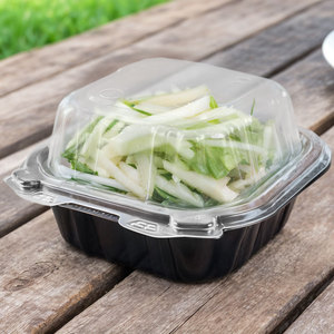 Boîte d'emballage carrée jetable personnalisée en plastique recyclable avec couvercle <span class=keywords><strong>pour</strong></span> gâteaux, bonbons et plats à emporter - Product Image 2