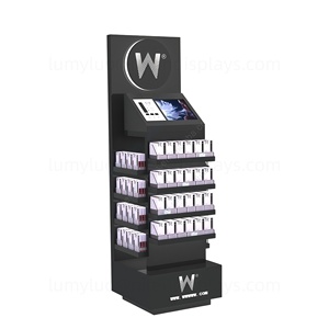 Présentoir sur pied en bois avec écran tactile LCD intelligent, système de poussée et éclairage LED pour la vente de cigarettes - Product Image 2