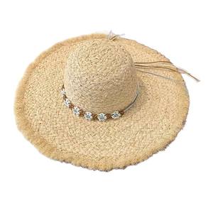 Chapeau de plage pour femme à <span class=keywords><strong>large</strong></span> bord effiloché en fourrure style été avec ruban, décontracté, sortie, vacances en bord de mer, chapeau de soleil - Product Image 5
