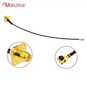 Antenna cable SMA Female 4 Hole Flange Mount Panel to UFL/u.FL/IPX/IPEX RF 1.13mm 1.37mm RG178mm pigtail Coax cable