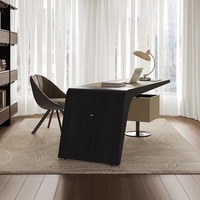 Scrivania da Ufficio Moderna in Acciaio con Prese di Corrente e Porte USB Integrate, Gestione Cavi, Scrivania per Computer per Ufficio Domestico