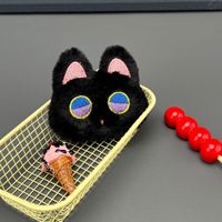 Pendentif en peluche chat noir unisexe le plus vendu avec rembourrage en coton PP, porte-clés chaton mignon qui couine pour les 14 ans et plus