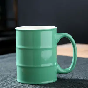 Taza clásica Regalo creativo Taza de cerámica Taza de agua en forma de tambor de aceite al por mayor