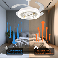Économie d'énergie contemporaine 48 pouces ventilateur de plafond escamotable décoratif mené par éclairage d'intérieur avec la lumière pour l'hôtel