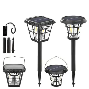 2022 melhor venda 3 em 1 outdoor, jardim solar decorativo pendurado luz de movimento sensor chão e parede rgb paisagem luzes solares