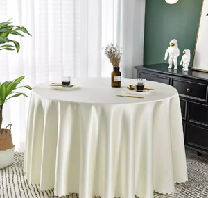 Nappe ronde en satin tissé, couleur ivoire, nappe de <span class=keywords><strong>table</strong></span>, mariage, hôtel, <span class=keywords><strong>restaurant</strong></span> - Product Image 2