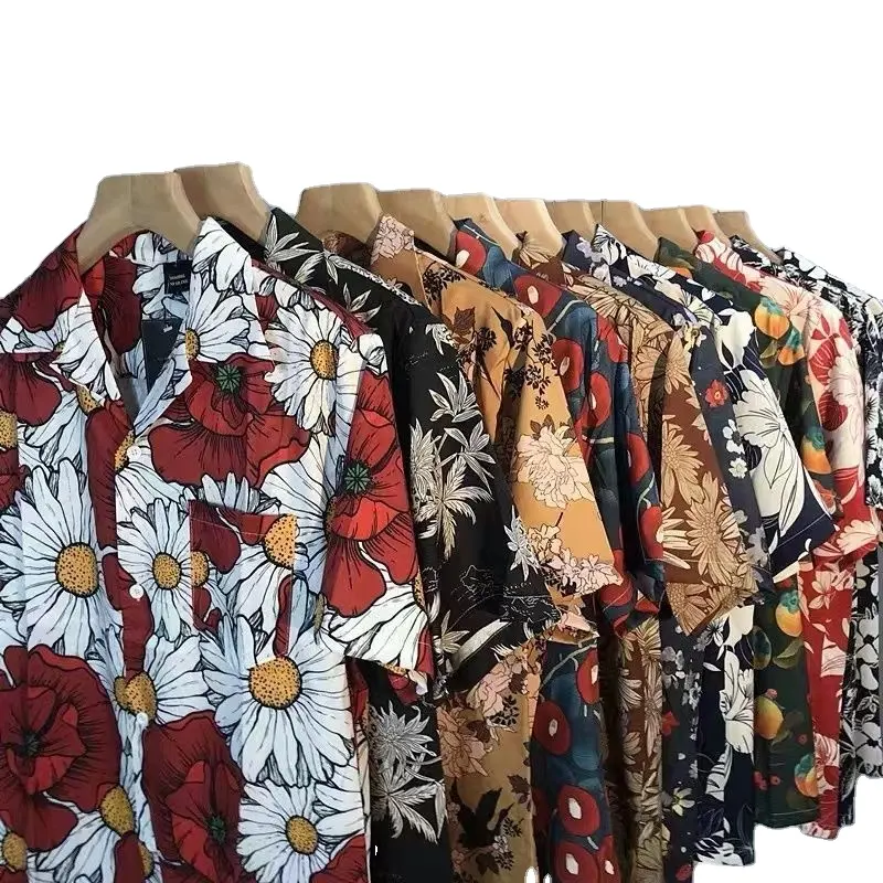 Amazon Hawaii Men's Spring 2023 Men's Floral Shirt Men's Beach Casual Collection Short sleeve