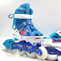Professionnel extérieur Freestyle clignotant lumière patins à roues alignées bleu PU roue sur châssis en aluminium prix usine rouleau chaussures à roues alignées