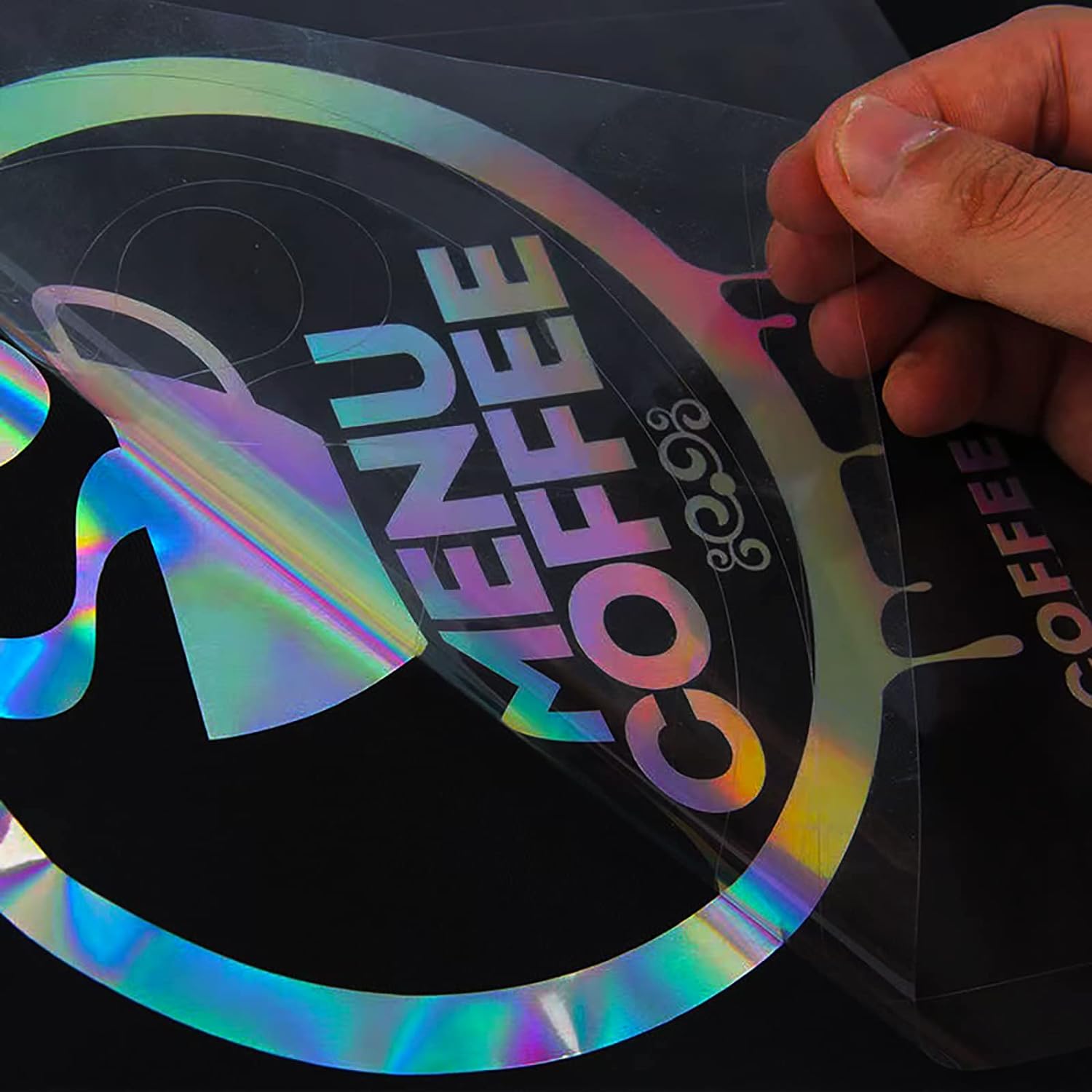 OEM Designs Dtf Transfer Laser Heat Transfer Thermal Sticker Label Holographic Rainbow HTV Iron On Vinyl For T-shirts Clothing