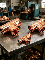Conector en T de Cobre Puro al 99.9% con Contenido de Cobre, Estándar Europeo, de Diámetro Igual, Tipo M, para Tuberías de Agua