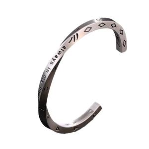 Dropshipping Shopify Viking Rune <b>Bracelet</b> For <b>Men</b> Mobius Band Alloy Engraved Hip Hop Bangle <b>Silver</b> Tone <b>Mens</b> Jewelry - Product Image 1