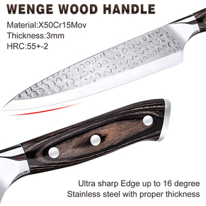 Ensemble de 16 couteaux de chef en acier inoxydable, couteaux à découper et à éplucher, aiguiseur intégré, <span class=keywords><strong>bloc</strong></span> en <span class=keywords><strong>bois</strong></span>, poignées ambidextres, durables - Product Image 3
