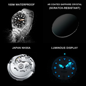 Reloj <span class=keywords><strong>CADISEN</strong></span> 8232 para Hombre, Automático, Mecánico, MIYOTA 8215, Cristal de Zafiro, Acero Inoxidable, Resistente al Agua 100m - Product Image 3