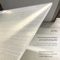 Panneau décoratif en PETG laminé sur mesure, texture feuille d'or, pour cloisons et portes d'armoires