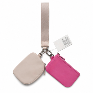 USA Warehouse Dual Bag Keychain Bag Nylon Mini <b>Coin</b> <b>Purse</b> Wristlet Wallet Zipper Card Holder Unisex Travel - Product Image 3