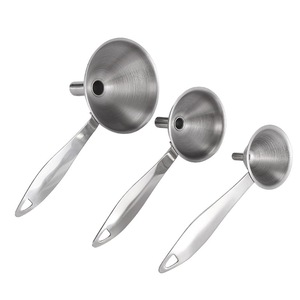 Juego de mini embudos de acero inoxidable, 3 piezas con asas para aceite, vinagre, especias, herramienta de cocina multifunción - Product Image 4