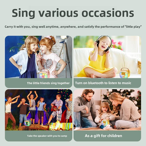 Entretenimiento familiar portátil, precio más bajo, juguetes interactivos, altavoz inalámbrico con micrófonos, canción para Mini máquina de Karaoke para niños - Product Image 6