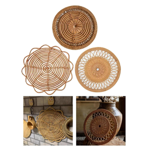 Wholesale Natural Straw Woven <b>Wall</b> Decoration Home Living Room <b>Wall</b> Hanging Bedroom Bedside Decoration <b>Plate</b> - Product Image 2