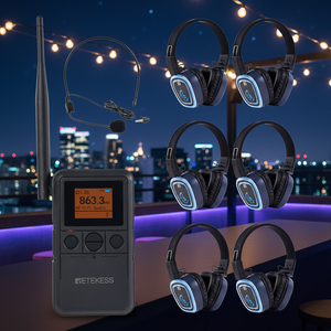 Système audio portable Hi-Fi silencieux pour fête disco, avec affichage numérique, Bluetooth, amplification des basses, pour yoga TA003P TA004S - Product Image 1