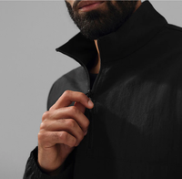 DUOLLB Blouson universitaire décontracté pour homme, à col montant, avec fermeture éclair quart de tour, en nylon 100% ultra-léger et fluide, coupe oversize