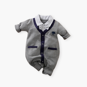 Combinaison pour bébé garçon, style minimaliste, motif <span class=keywords><strong>lune</strong></span>, pour 100 jours, tenue de gentleman élégante, idéale pour l'escalade et les anniversaires - Product Image 2