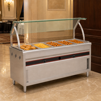 Chauffe-Plats Bain-Marie à Gaz Autoportant en Acier Inoxydable de Haute Qualité pour Restaurant Professionnel