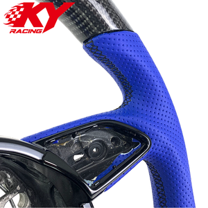 Volant personnalisé en fibre de carbone, cuir bleu, LED, RPM pour Audi B8 C7 A3 A4 A5 A6 A7 A8 S3 S4 S5 S6 S8 RS4 RS5 RS6 RS7 SQ5 - Product Image 2