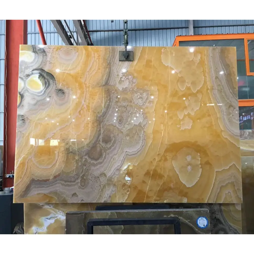 High grade Pineapple Yellow Onyx Marble Stone Slab and Tile