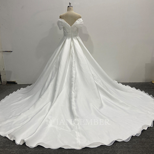 Vestido de Novia de Tul Satinado de Alta Calidad Lsqx135, Vestido de Princesa con Falda Voluminosa para Recepción, Jancemebr - Product Image 4