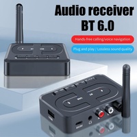Récepteur audio sans fil 6.0, adaptateur BT à une touche pour voiture, micro AUX RCA 3,5 mm stéréo HIFI, prend en charge les lecteurs USB U-Disk pour amplificateur de haut-parleur