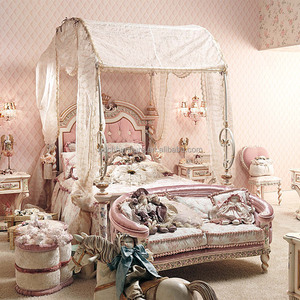 Mesa y silla de madera maciza para niños, Muebles personalizados, dormitorio europeo, rosa, tallado, pintado a mano - Product Image 6