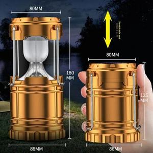 Solar Rechargeable Camping Lantern <b>LED</b> Outdoor Lamp Foldable Hiking <b>Light</b> Garden Emergency Torch - Product Image 1