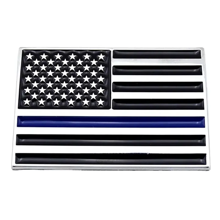 Vlag Sticker Met Blauwe Lijn Voor Auto 'S & Vrachtwagens Voor Amerikaanse Voor Usa Vlag Sticker Ter Ere Van Politie Wetshandhaving Embleem