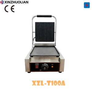 Presse à sandwich électrique professionnelle en acier inoxydable 110/220V 1.8KW certifiée CE, gril panini à contact, plaque simple - Product Image 2