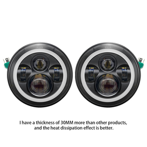 Luz Led de 7 pulgadas con <span class=keywords><strong>Halo</strong></span> de Ojos de Ángel para Lada 4x4 urban Niva Jeep JK Land Rover Defender, haz Hi-Lo - Product Image 6