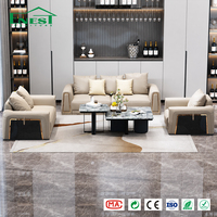 Ensemble de canapés en cuir véritable de luxe moderne pour salon, table basse en marbre, mobilier sur mesure pour toute la maison, projets de villas et de maisons de luxe
