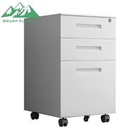Armoire de rangement en métal portable à 3 tiroirs contemporaine pour le bureau à domicile, classement de documents