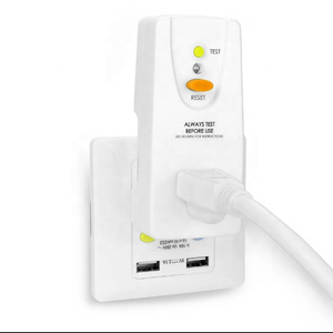 Apex GFCI <strong>Socket</strong> Adapter Portable <strong>RCD</strong> <strong>Socket</strong> 15 Amp Single Outlet Male <strong>Plug</strong> IP54 Protection Flame Retardant Pc Material 120V USA - Product Image 4